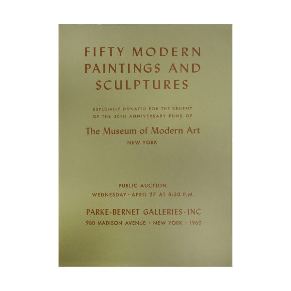 Parke-Bernet Auction to Benefit MoMA - Paperback