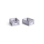 HAY Recycled Plastic Collapsible Color Crate - Lavender