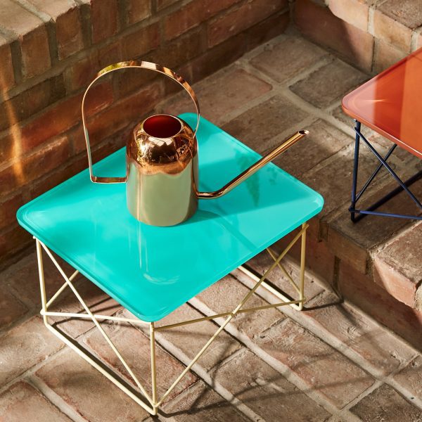 Herman Miller x HAY Eames Wire Base Low Table - Mint Green/ Powder Yellow