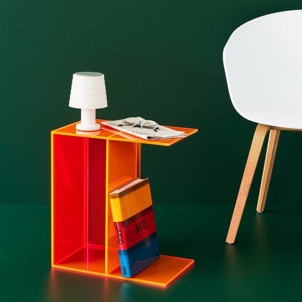 Two-Way Side Table - Neon Orange/ Neon Pink