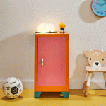 Metal Locker & Side Table - Pink