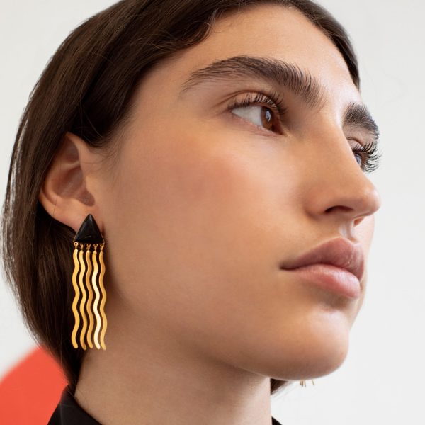 Joan Mir?? Gold-Plated Triangle Waves Earrings