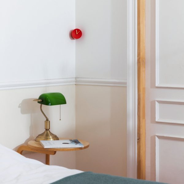 Corner Desk Clock - Red