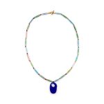 Suplais Recycled Glass Long Beaded Pendant Necklace