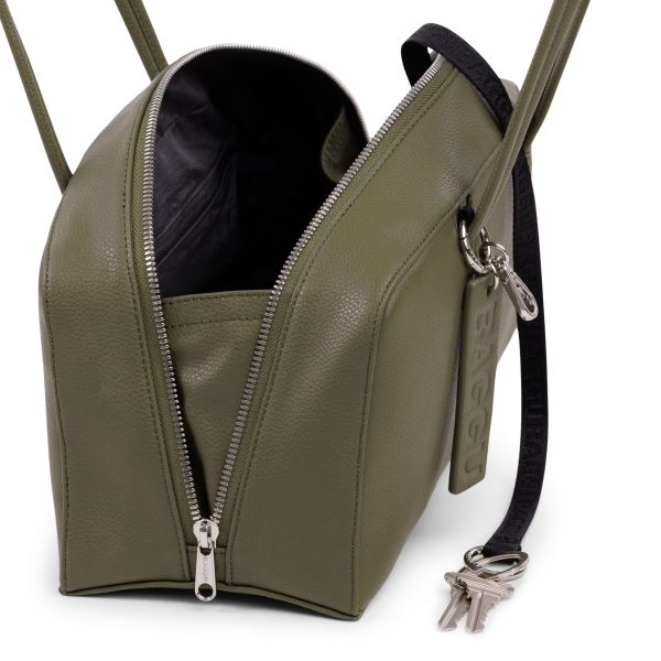 Baggu Recycled Leather Bowler Bag - Loden