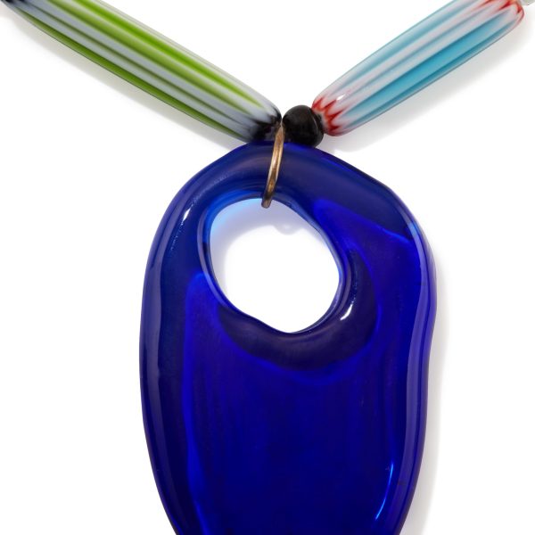 Suplais Recycled Glass Long Beaded Pendant Necklace
