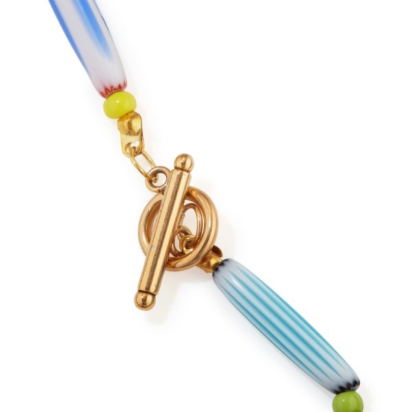 Suplais Recycled Glass Long Beaded Pendant Necklace