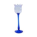 Eternal Blossom Glass Tea Light Holder - Lilac/ Blue