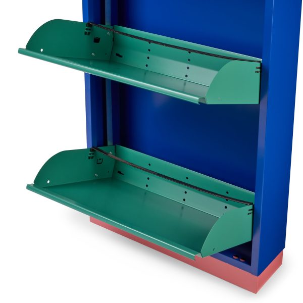 3-Drawer Shoe Rack & Storage Cabinet - Blue/ Green