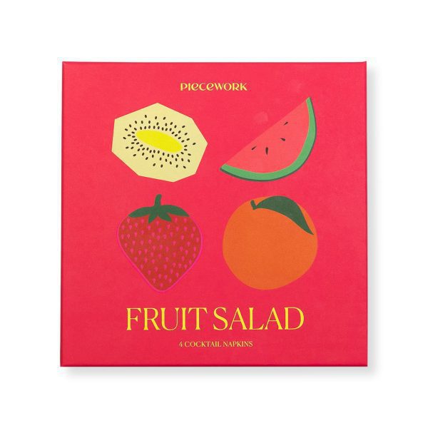 Fruit Salad Linen Cocktail Napkins - Set of 4
