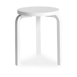 Artek Aalto Stacking Stool 60 - White/ White