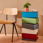 5-Drawer Pivot Cabinet - Blue/ Gray/ Red