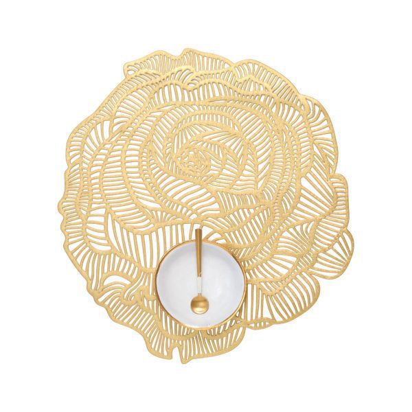 Chilewich Rose Round Placemat - Brass