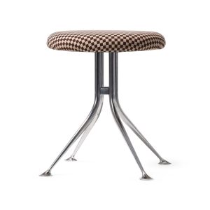Alexander Girard Upholstered Stool from Herman Miller - Checker Sienna Dark/ Khaki