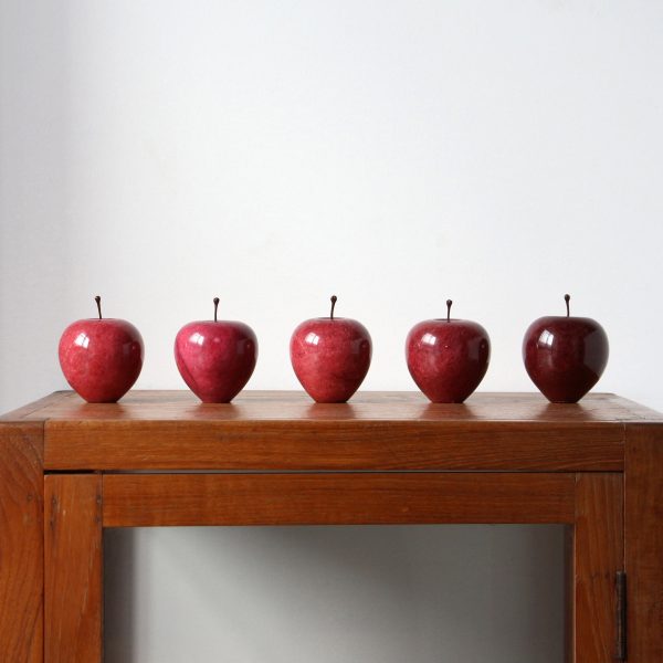 Marble Apple Paperweight - Red