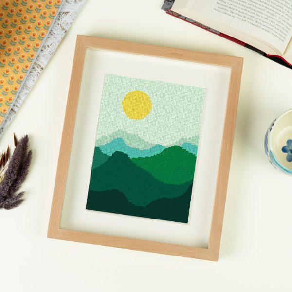 DIY Nature Needlepoint Kit - Green Mountains