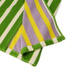 Dusen Dusen Striped Bathrobe - Green/ Lavender