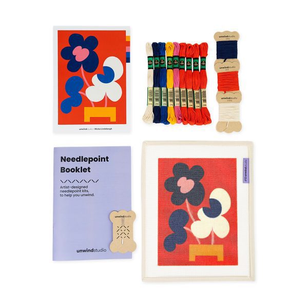 DIY Nature Needlepoint Kit - Mickebana Flower Trio