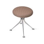 Alexander Girard Upholstered Stool from Herman Miller - Checker Sienna Dark/ Khaki