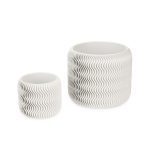 Wavy Pine 3D-Printed Planter - White