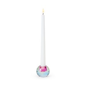 Faceted Orb Crystal Candleholder - Blue/ Lilac