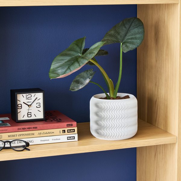 Wavy Pine 3D-Printed Planter - White