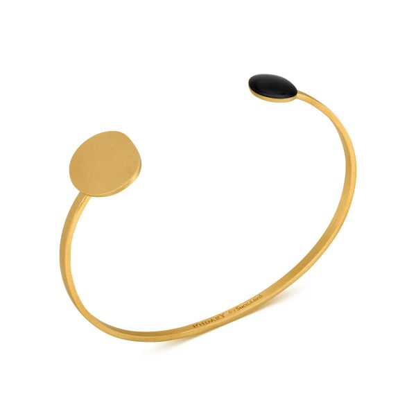 Joan Mir?? Gold-Plated Dots Cuff Bracelet