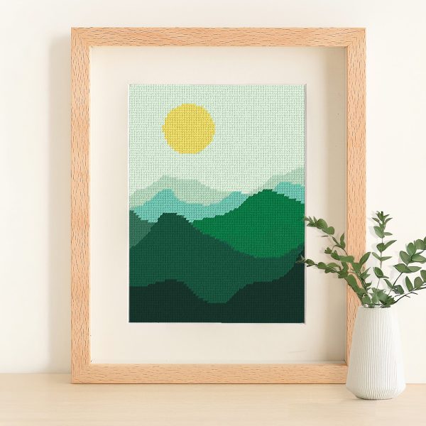 DIY Nature Needlepoint Kit - Green Mountains