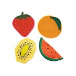 Fruit Salad Linen Cocktail Napkins - Set of 4