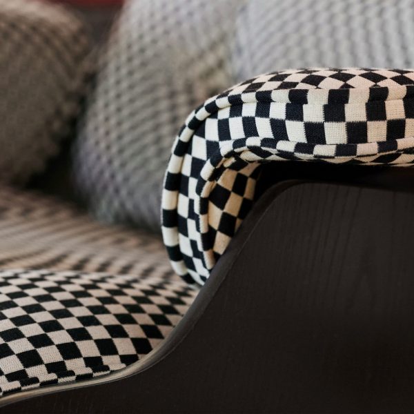 EamesĀ® Lounge Chair and Ottoman from Herman Miller - Ebony/ Black & White Checker Fabric