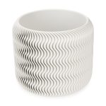 Wavy Pine 3D-Printed Planter - White