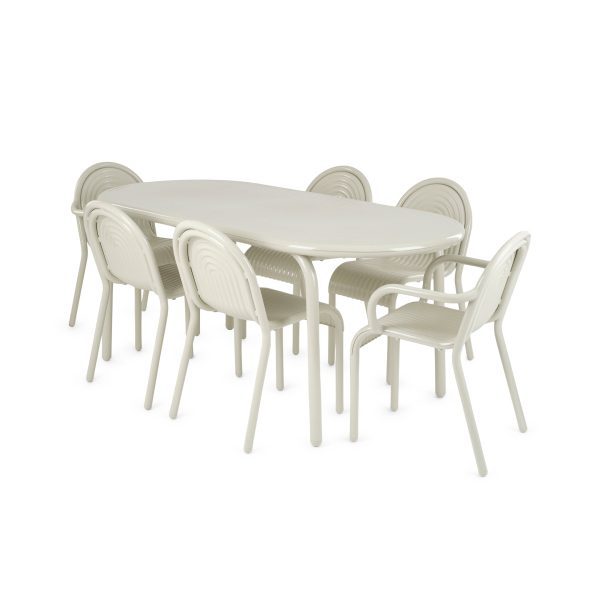 Tom Dixon Groove Outdoor Stacking Side Chair - Putty