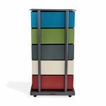 5-Drawer Pivot Cabinet - Blue/ Gray/ Red
