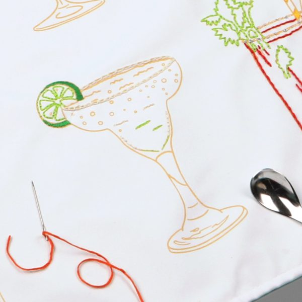 Stitch Your Own Tea Towel - Cocktail