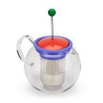 Bodum Assam Brew Teapot - Dark Coral/ Pale Blue