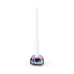 Faceted Octagon Crystal Candleholder - Blue/ Lilac
