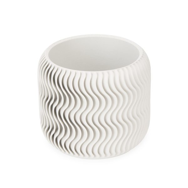 Wavy Pine 3D-Printed Planter - White