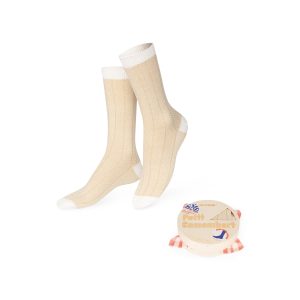 Food-Themed Crew Socks - Camembert