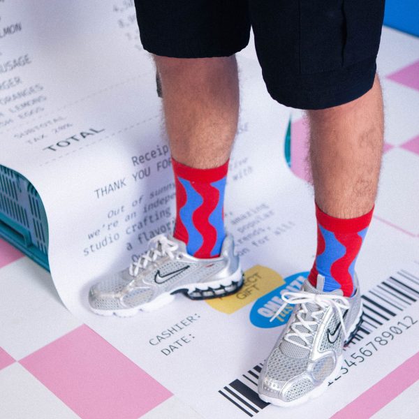 Food-Themed Crew Socks - Curved Chips
