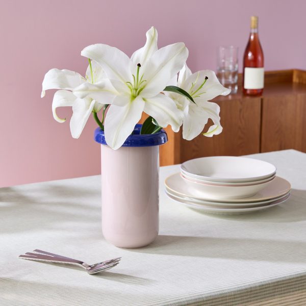 Plegado Glass Vase - Pale Pink/ Cobalt